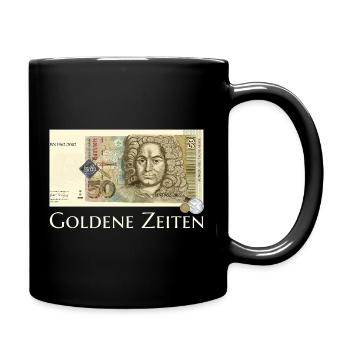 Goldene Zeiten DM Retro 50er, Handzeichnung  - Tasse einfarbig - Schwarz - Rechts