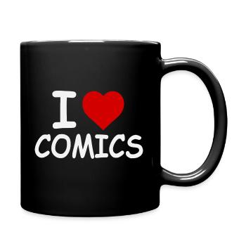 I Love Comics - Retro Bold - Full Colour Mug - black - Right