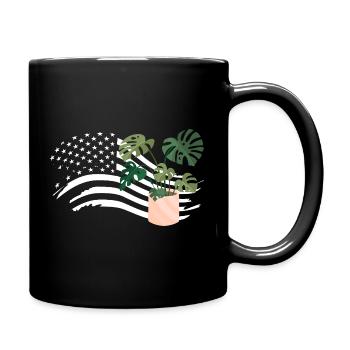 American Flag Plant Lover Plants - Full Colour Mug - black - Right