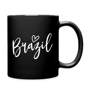 Brasilien Herz Frauen lieben Brasilien - Tasse einfarbig - Schwarz - Rechts