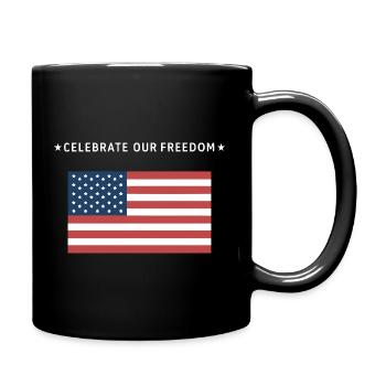 Liberty Amerikanische Flagge - Tasse einfarbig - Schwarz - Rechts