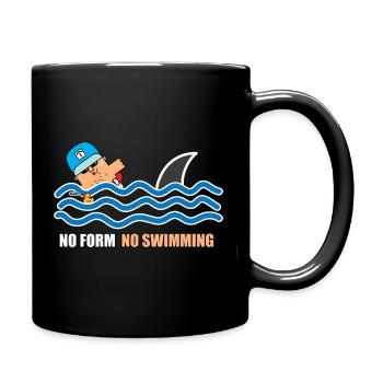 No Form No Swimming Cartoon - Tasse einfarbig - Schwarz - Rechts