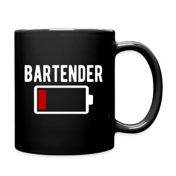 Barman qui charge une batterie faible, drôle - Mug uni - noir - Droite