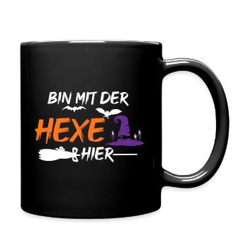 Halloween Hexe - Tasse einfarbig - Schwarz - Rechts