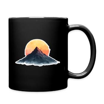 Mountain at sunset - Full Colour Mug - black - Right