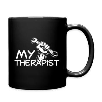 Mon thérapeute Amoureux de voitures Mec de voitures - Mug uni - noir - Droite