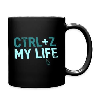 Developer Fun Hoodie, CTRL + Z My Life , Tasse - Tasse einfarbig - Schwarz - Rechts