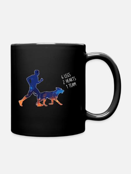 Canicross Läufer Und Hund Team - Tasse einfarbig - Schwarz