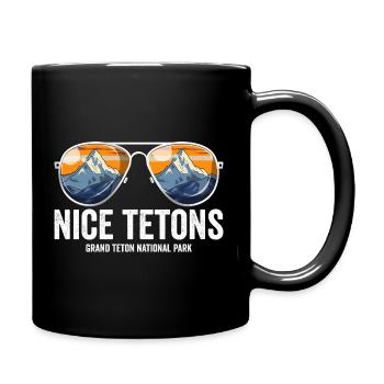 Schöne Tetons, Grand-Teton-Nationalpark, Grand Tet - Tasse einfarbig - Schwarz - Rechts