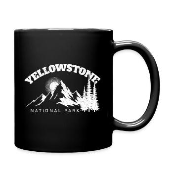 Yellowstone National Park Hiking - Full Colour Mug - black - Right
