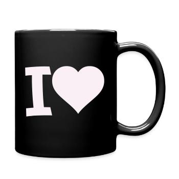 I Love Heart Motif - Full Colour Mug - black - Right