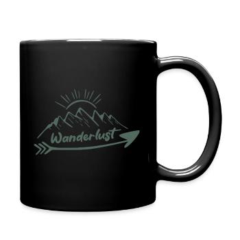 Wanderlust Mountain Outdoor Travel Design - Tasse einfarbig - Schwarz - Rechts