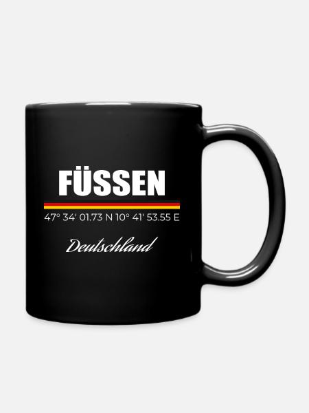 Füssen - Tasse einfarbig - Schwarz