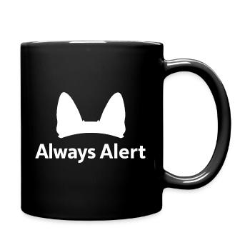 Always Alert German Shepherd Dog Lover - Full Colour Mug - black - Right