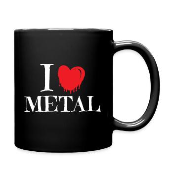 I Heart Metal Red Dripping Melting Heart Art - Tasse einfarbig - Schwarz - Rechts