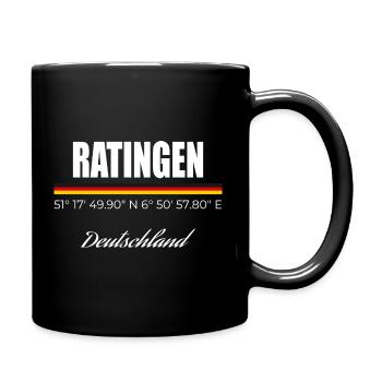 Ratingen - Tasse einfarbig - Schwarz - Rechts