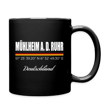 Mühlheim an der Ruhr - Tasse einfarbig - Schwarz - Rechts