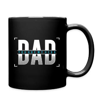 Papa, du bist mein Heldenhemd - Tasse einfarbig - Schwarz - Rechts