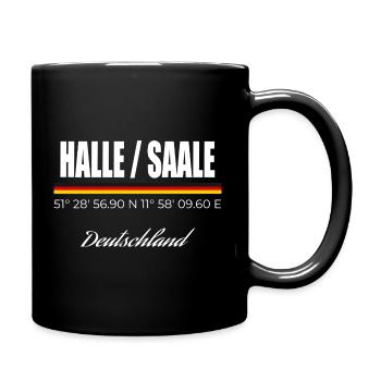 Halle / Saale - Tasse einfarbig - Schwarz - Rechts