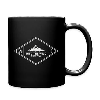 Into The Wild - Survival Camping Outdoor Adventure - Full Colour Mug - black - Right