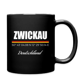 Zwickau - Tasse einfarbig - Schwarz - Rechts