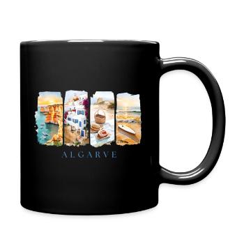 Algarve Portugal Urlaub – Strand & Felsen Motiv - Tasse einfarbig - Schwarz - Rechts