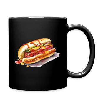 Colored Hot Dog Illustration - Full Colour Mug - black - Right