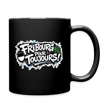 Fribourg pour toujours - Tasse einfarbig - Schwarz - Rechts
