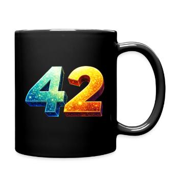 42 Cosmic Number – Nerd & Sci-Fi Design - Full Colour Mug - black - Right