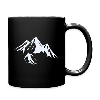 Gipfelabenteuer Skifahrer Silhouette - Tasse einfarbig - Schwarz - Rechts