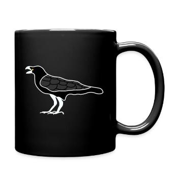 Corbeau Noir en Contour Jaune - Mug uni - noir - Droite