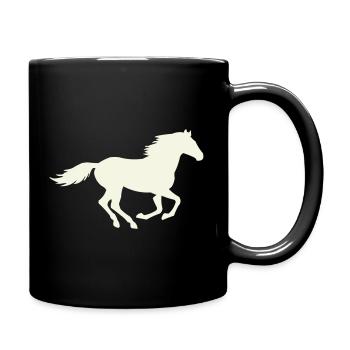 Jumping Stallion Silhouette - Full Colour Mug - black - Right