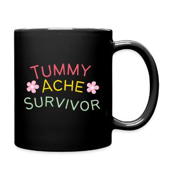 Überlebender von Bauchschmerzen - Tasse einfarbig - Schwarz - Rechts
