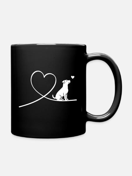 Jack Russell Terrier avec cœur - Mug uni - noir