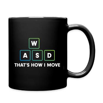 WASD Bewegungskunst - Tasse einfarbig - Schwarz - Rechts