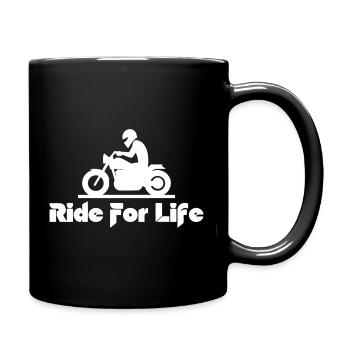 Motorcycle for Life – Biker Silhouette - Tasse einfarbig - Schwarz - Rechts
