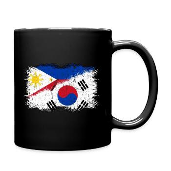 Südkoreanische Flagge Philippinische Flagge Filipino Koreanisch - Tasse einfarbig - Schwarz - Rechts