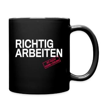 Ist Auch Keine Loesung Stempel Shirt - Tasse einfarbig - Schwarz - Rechts