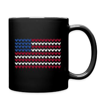 Patriotic Farmer Rooster Flock Poultry USA Pride C - Full Colour Mug - black - Right