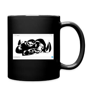 Schwarze Abstraktion Linienflug - Tasse einfarbig - Schwarz - Rechts