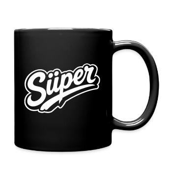 Süper Script Wortmarke Jugendwort - Tasse einfarbig - Schwarz - Rechts