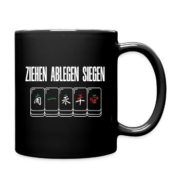 Ziehen Ablegen Siegen - Tasse einfarbig - Schwarz - Rechts