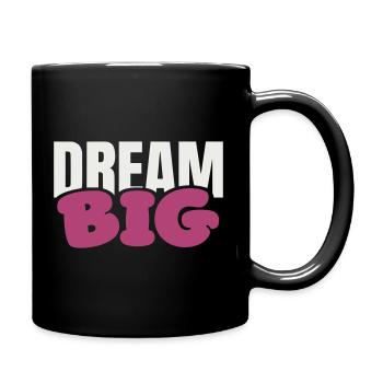 Dream Big Bold Pink Typography - Full Colour Mug - black - Right