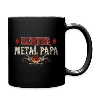 Echter Metal Papa Heavy Metal Geschenk - Tasse einfarbig - Schwarz - Rechts
