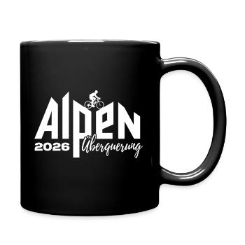 Alpen Überquerung 2026 - Fahrrad - Tasse einfarbig - Schwarz - Rechts