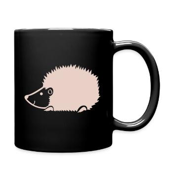 Cuddly hedgehog silhouette - Full Colour Mug - black - Right
