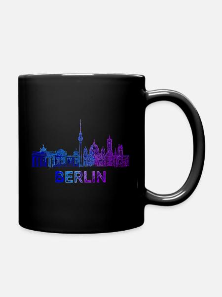 Berliner Skyline Skizze - Tasse einfarbig - Schwarz