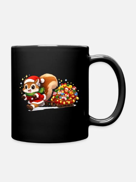 Niedliches Eichhörnchen Mit - Tasse einfarbig - Schwarz