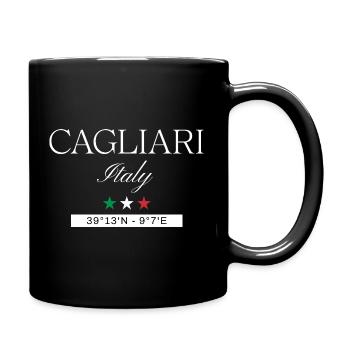 Cagliari Italien Souvenir – Reise minimalistisch - Tasse einfarbig - Schwarz - Rechts