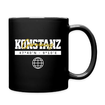 Konstanz Deutschland Koordinaten Reise Souvenir - Tasse einfarbig - Schwarz - Rechts